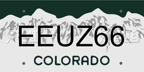 EEUZ66 Colorado License Plate