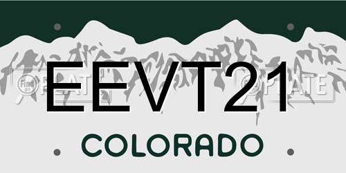 EEVT21 Colorado License Plate