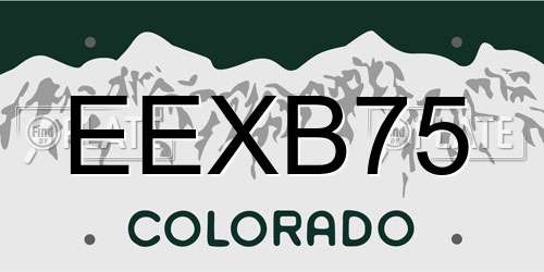 EEXB75 Colorado License Plate