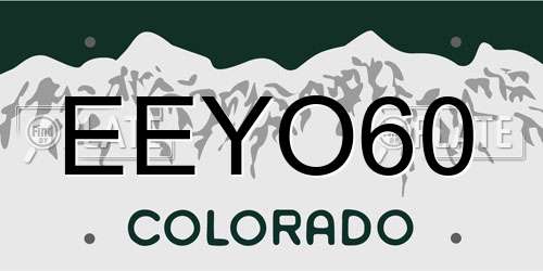 EEYO60 Colorado License Plate