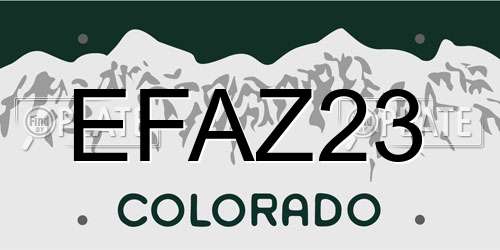 EFAZ23 Colorado License Plate