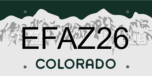 EFAZ26 Colorado License Plate