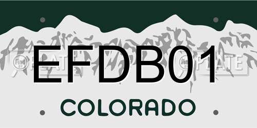 EFDB01 Colorado License Plate