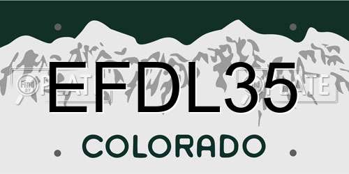 EFDL35 Colorado License Plate