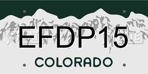 EFDP15 Colorado License Plate