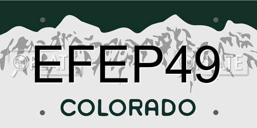 EFEP49 Colorado License Plate