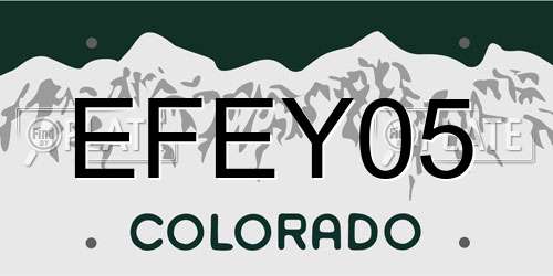 EFEY05 Colorado License Plate