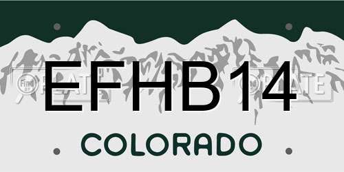 EFHB14 Colorado License Plate