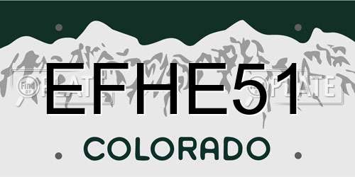 EFHE51 Colorado License Plate