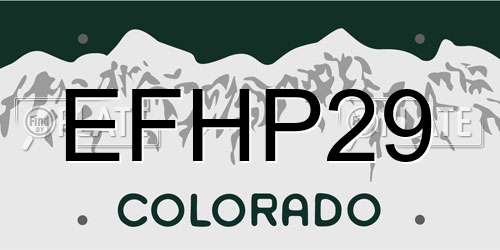 EFHP29 Colorado License Plate