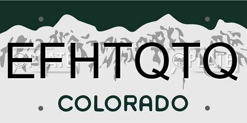 EFHTQTQ Colorado License Plate