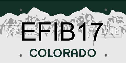 EFIB17 Colorado License Plate
