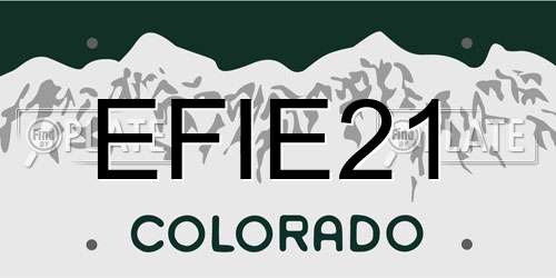EFIE21 Colorado License Plate