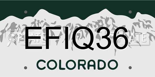 EFIQ36 Colorado License Plate