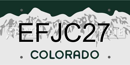 EFJC27 Colorado License Plate