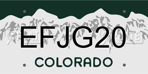 EFJG20 Colorado License Plate