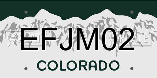EFJM02 Colorado License Plate