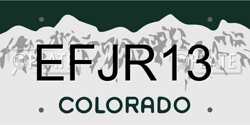 EFJR13 Colorado License Plate