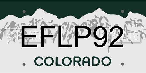 EFLP92 Colorado License Plate