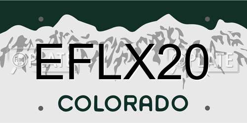 EFLX20 Colorado License Plate