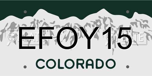 EFOY15 Colorado License Plate