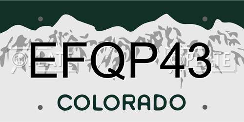 EFQP43 Colorado License Plate