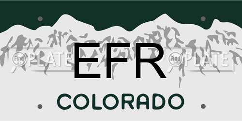 EFR Colorado License Plate