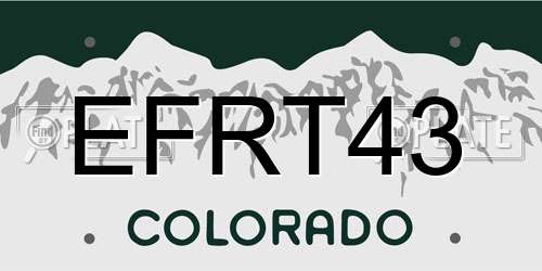 EFRT43 Colorado License Plate