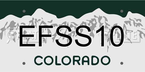 EFSS10 Colorado License Plate