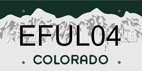 EFUL04 Colorado License Plate