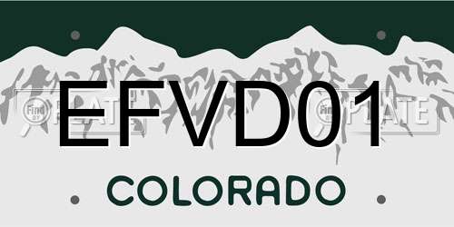 EFVD01 Colorado License Plate