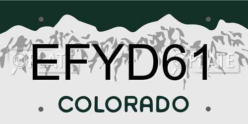 EFYD61 Colorado License Plate
