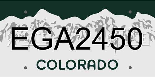 EGA2450 Colorado License Plate