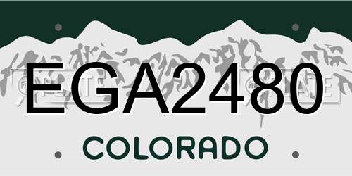 EGA2480 Colorado License Plate