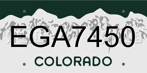 EGA7450 Colorado License Plate
