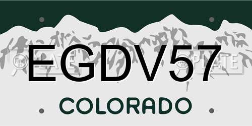 EGDV57 Colorado License Plate