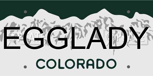 EGGLADY Colorado License Plate