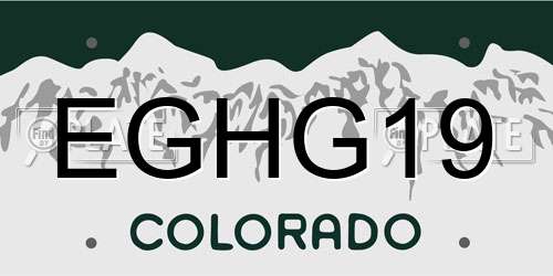 EGHG19 Colorado License Plate
