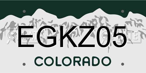 EGKZ05 Colorado License Plate