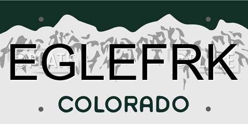 EGLEFRK Colorado License Plate