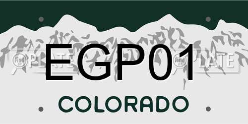 EGP01 Colorado License Plate