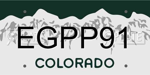 EGPP91 Colorado License Plate