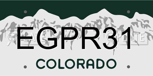 EGPR31 Colorado License Plate