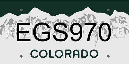 EGS970 Colorado License Plate