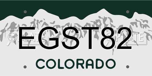 EGST82 Colorado License Plate
