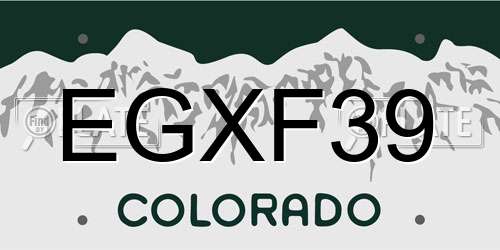 EGXF39 Colorado License Plate