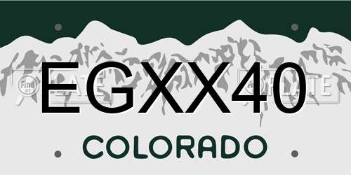 EGXX40 Colorado License Plate
