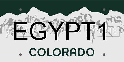 EGYPT1 Colorado License Plate