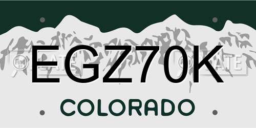 EGZ70K Colorado License Plate