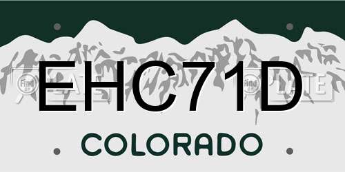 EHC71D Colorado License Plate